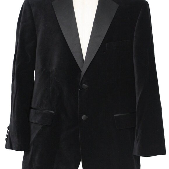 Stafford Velveteen Blk Tux Prom Formal Jacket Vtg Authentic 90’s Sz 46R - Picture 8 of 16